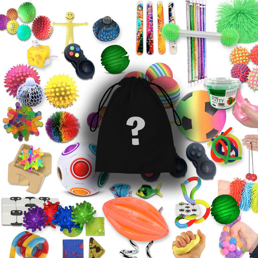 14 Piece Mystery Sensory Bag Random Selection of Fidgets, Stress Balls, Brain Teasers