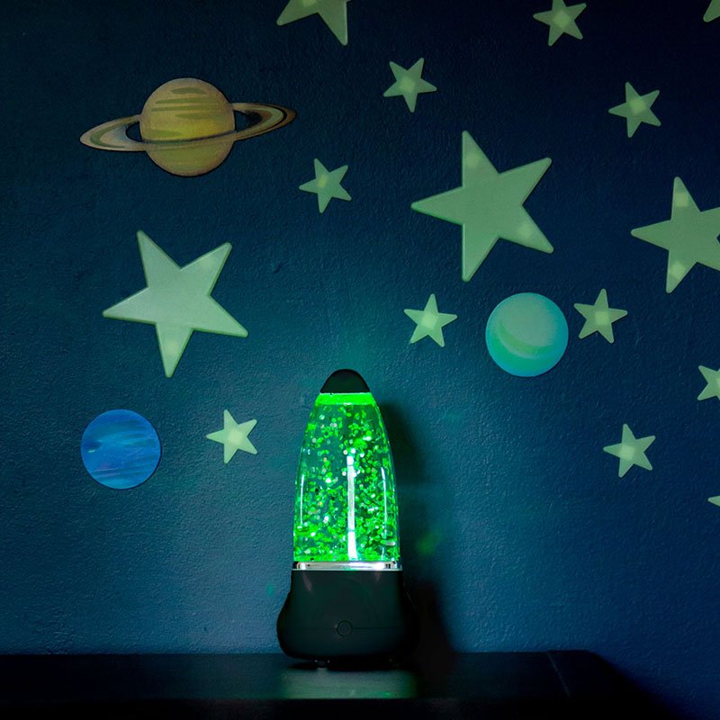 Sensory Mood Lamp Volcano LED Night Light Glitter Filled – 21cm