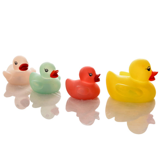 Flashing Duck Family LED Light-Up Toys for Sensory Bath Play (Pack of 4)