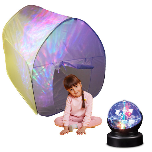 Pop Up Sensory Tent with Rotating Light – 105cm