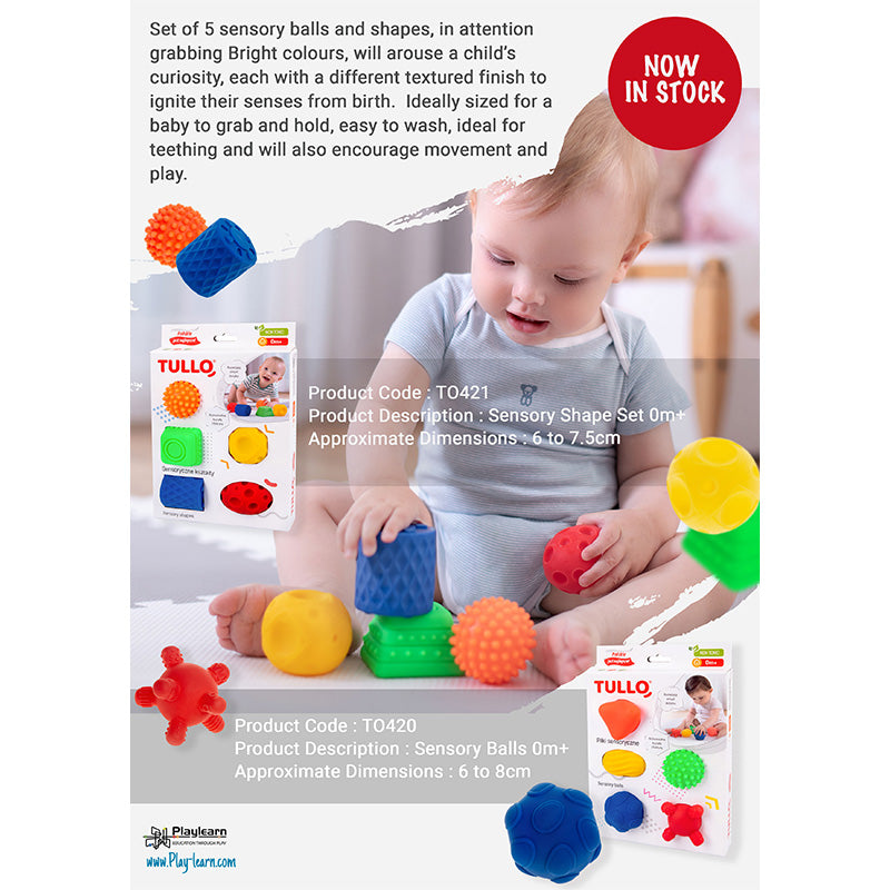 Sensory Balls and Shape Set - Colourful Textured Finish ( Set of 5 )