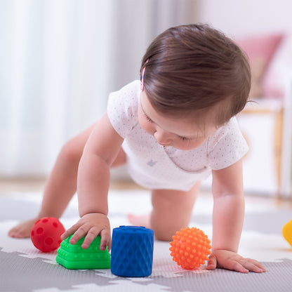 Sensory Balls and Shape Set - Colourful Textured Finish ( Set of 5 )