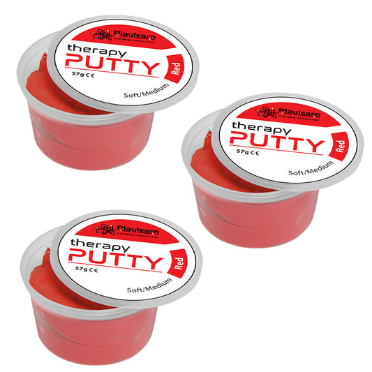 Therapy Putty Soft Squeezable Non-Toxic, Hand Exercise- Red (3 Pack)