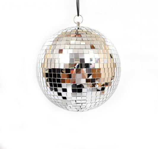 Disco Mirror Ball 8″/20cm Silver Glitter Ball Sensory/Party Ceiling Decoration