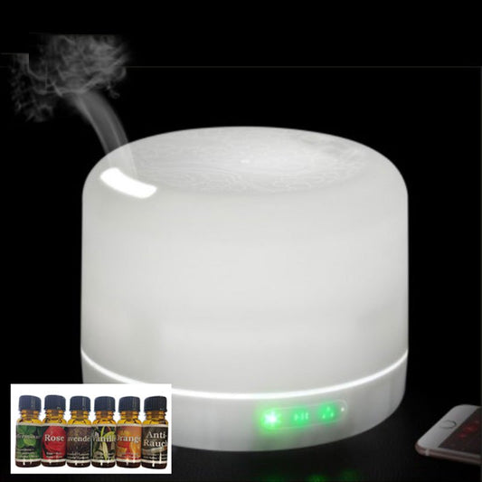 Aromatherapy Kit – LED Aroma Diffuser with Bluetooth Speakers and 6 Essential Oils