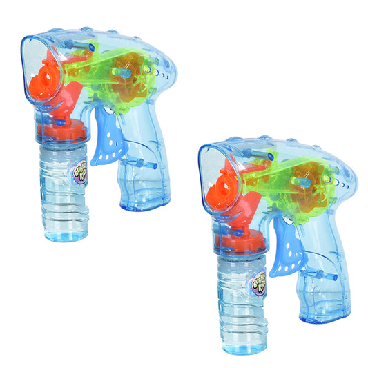 2 Light Up Bubble Guns and 4 bottles of Bubble Solution
