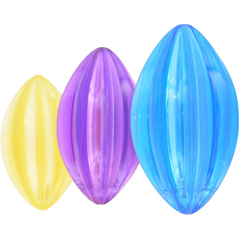 Light Up Ridged Rugby Ball for Tactile Sensory Play 12cm (3 Pack)