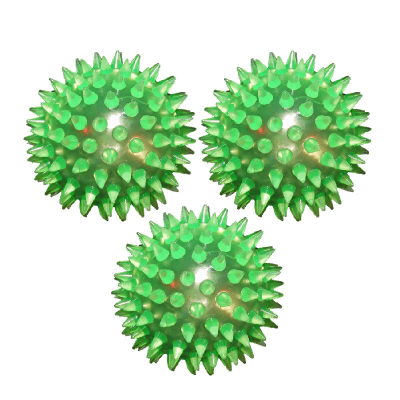 Spiky Light Up Balls Medium 6.5cm for Sensory and Tactile Play (3 Pack)