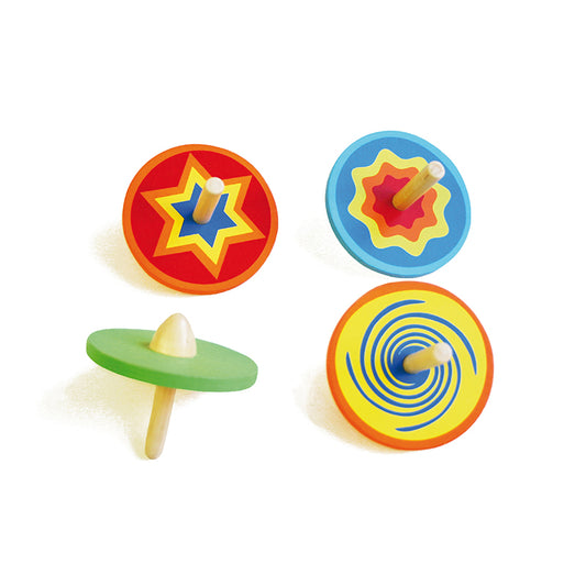 Shape Spinner Wood Sensory Toy – 4 Pack