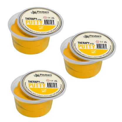 Therapy Putty Soft Squeezable Non-Toxic, Hand Exercise – Yellow (3 Pack)